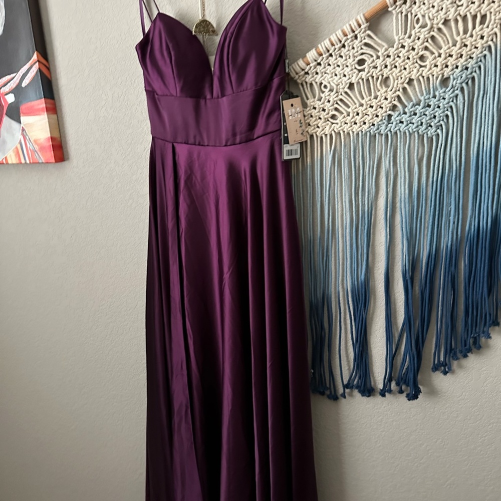 EGGPLANT COLOR MAXI DRESS